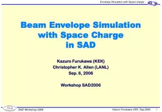 Beam Envelope Simulation with Space Charge in SAD