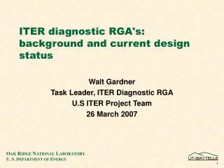 ITER diagnostic RGA's: background and current design status