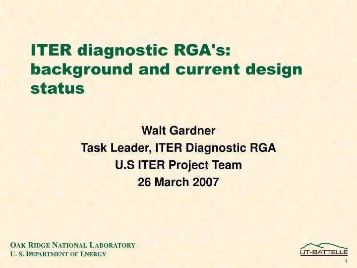 iter diagnostic rga s background and current design status