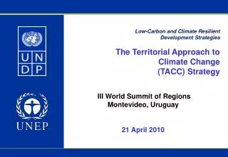 Low-Carbon and Climate Resilient Development Strategies The Territorial Approach to