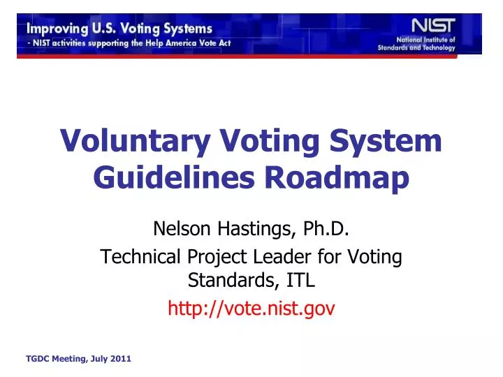 voluntary voting system guidelines roadmap