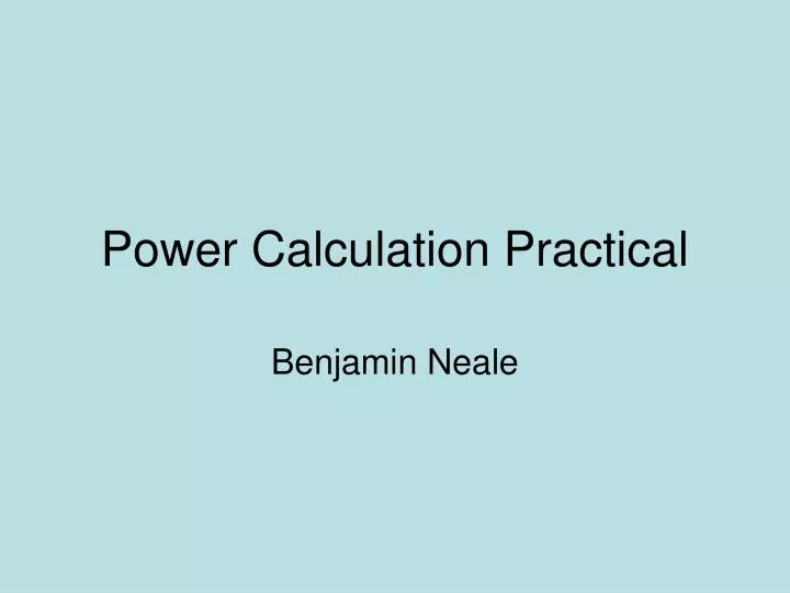 power calculation practical