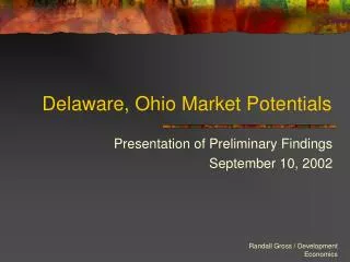 Delaware, Ohio Market Potentials