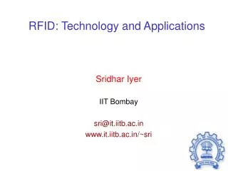 RFID: Technology and Applications