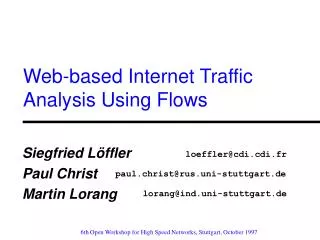 Web-based Internet Traffic Analysis Using Flows