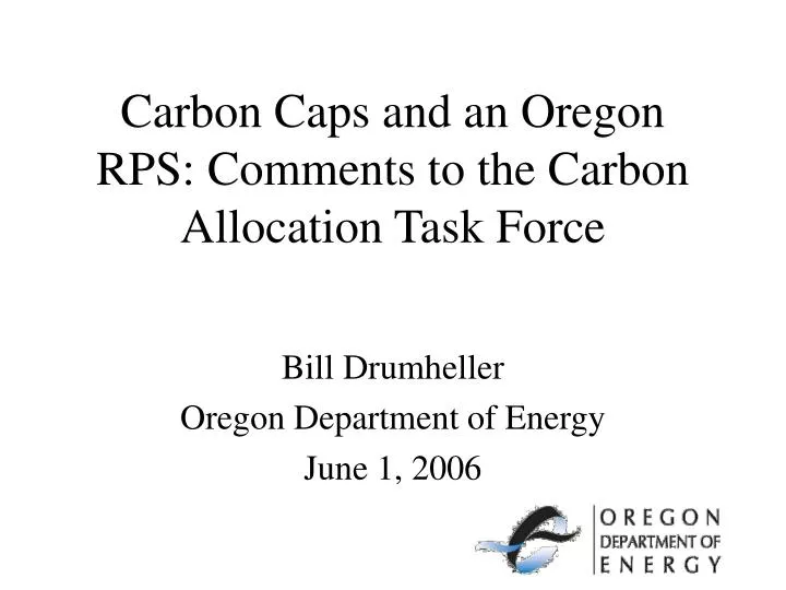 carbon caps and an oregon rps comments to the carbon allocation task force
