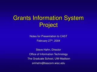 Grants Information System Project