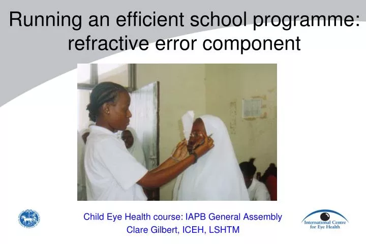 running an efficient school programme refractive error component