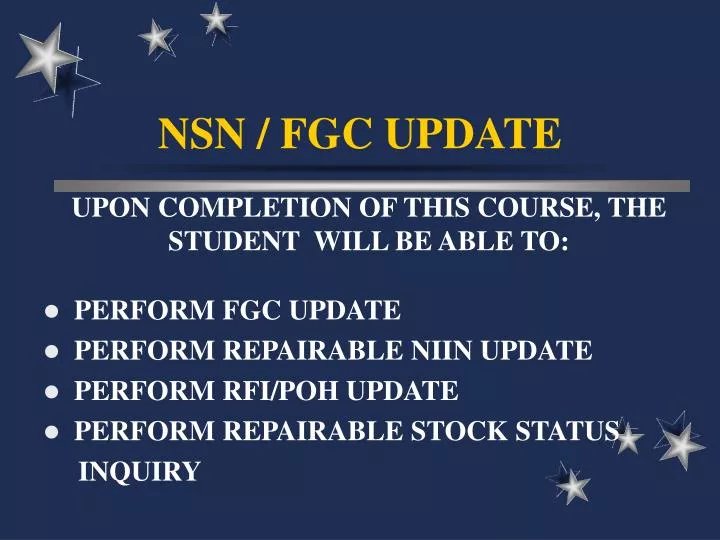 nsn fgc update