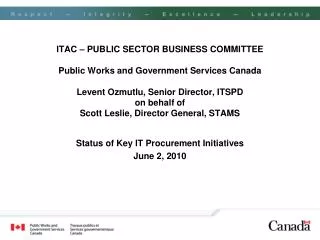 Status of Key IT Procurement Initiatives June 2, 2010