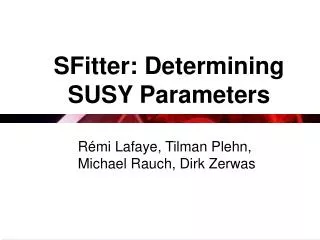 SFitter: Determining SUSY Parameters