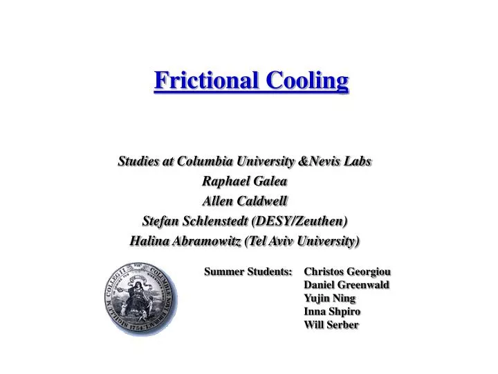frictional cooling