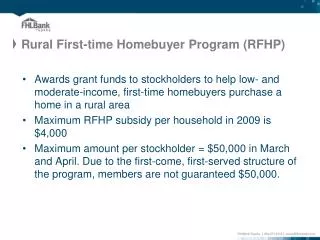 Rural First-time Homebuyer Program (RFHP)