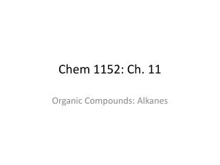 Chem 1152: Ch. 11