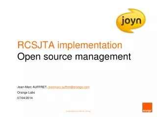 RCSJTA implementation Open source management