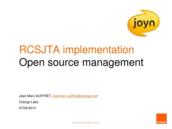 rcsjta implementation open source management