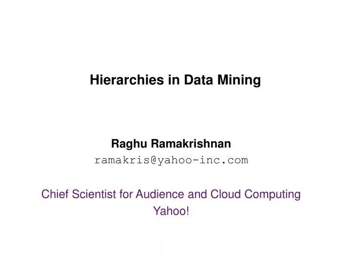 hierarchies in data mining