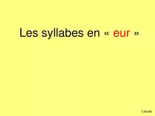 les syllabes en eur