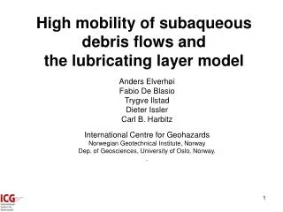 High mobility of subaqueous debris flows and the lubricating layer model