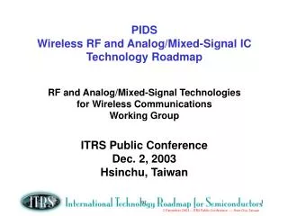 PIDS Wireless RF and Analog/Mixed-Signal IC Technology Roadmap