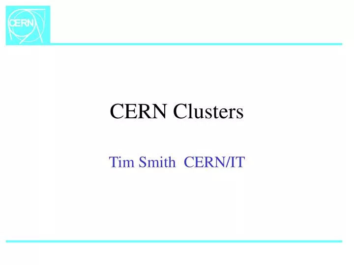 cern clusters