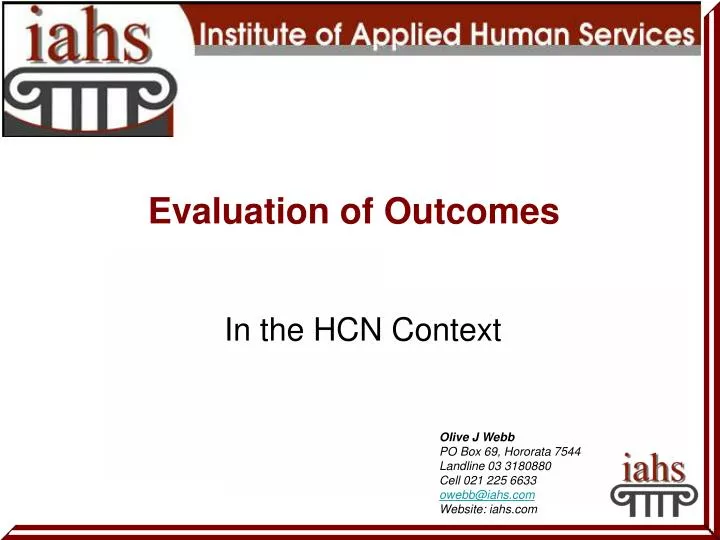 evaluation of outcomes