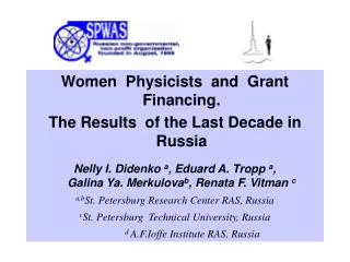 Women Physicists and Grant Financing. The Results of the Last Decade in Russia