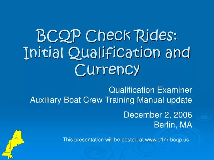 bcqp check rides initial qualification and currency
