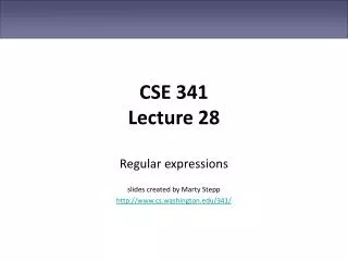 CSE 341 Lecture 28