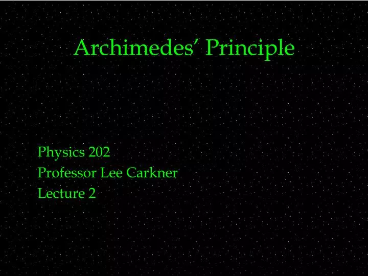 archimedes principle