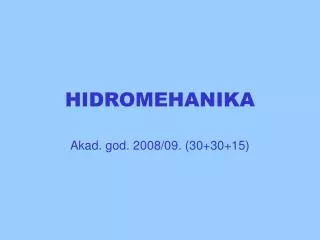 hidromehanika