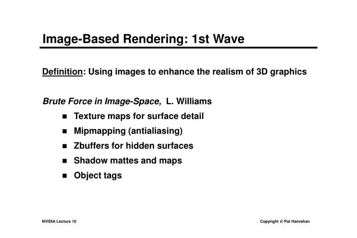 image based rendering 1st wave