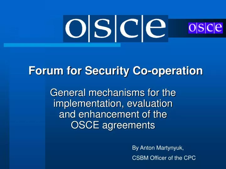 forum for security co operation