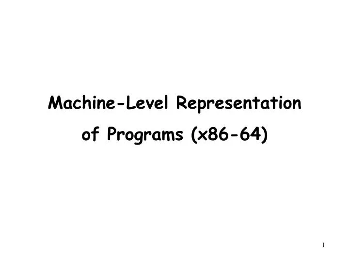 machine level representation of programs x86 64