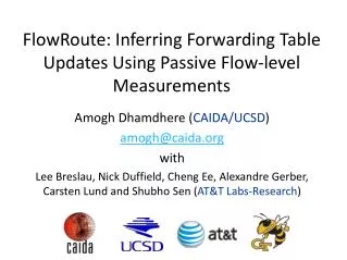 FlowRoute : Inferring Forwarding Table Updates Using Passive Flow-level Measurements