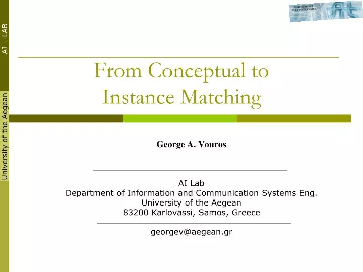 from conceptual to instance matching