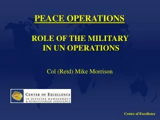 PEACE OPERATIONS