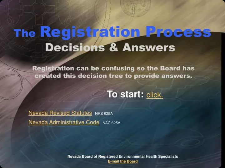 the registration process decisions answers