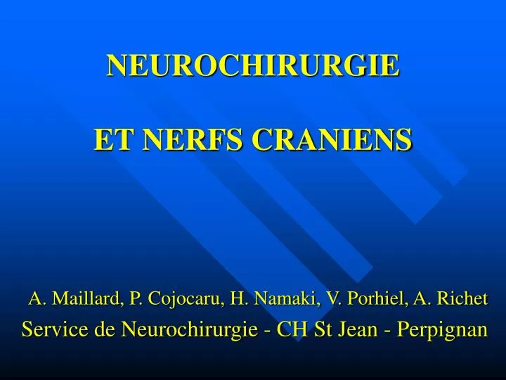 neurochirurgie et nerfs craniens