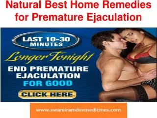 Natural Best Home Remedies for Premature Ejaculation