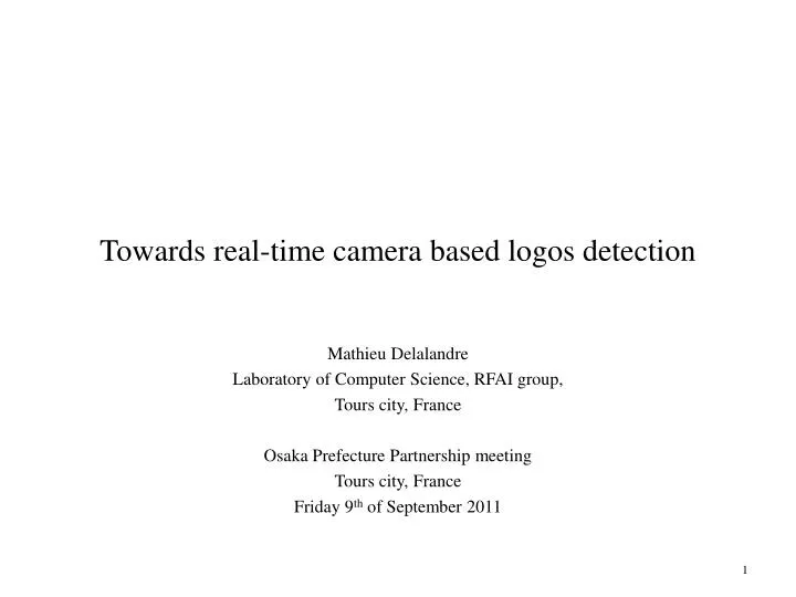 towards real time camera based logos detection