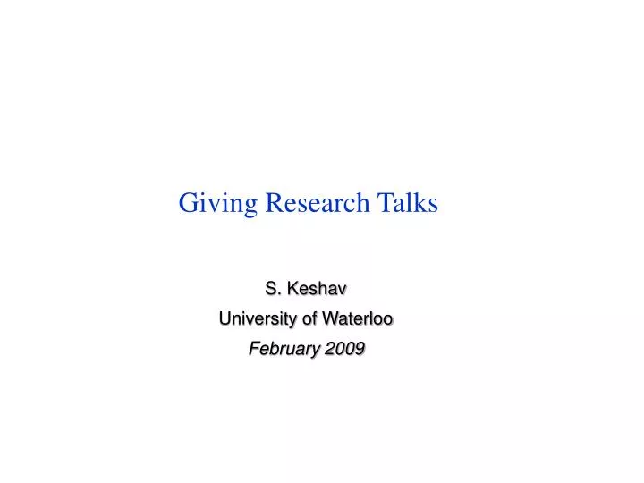 giving research talks