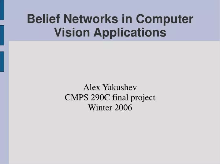 alex yakushev cmps 290c final project winter 2006