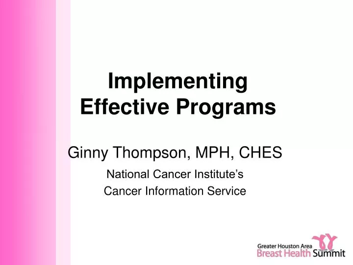 implementing effective programs