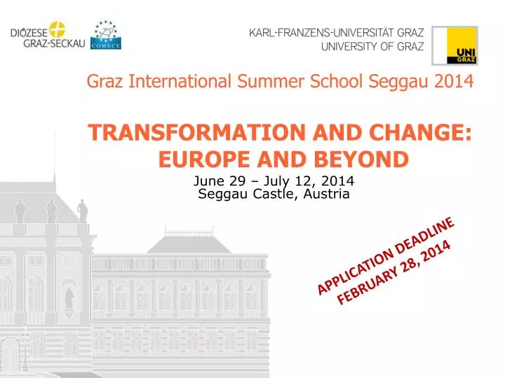 graz international summer school seggau 2014 transformation and change europe and beyond