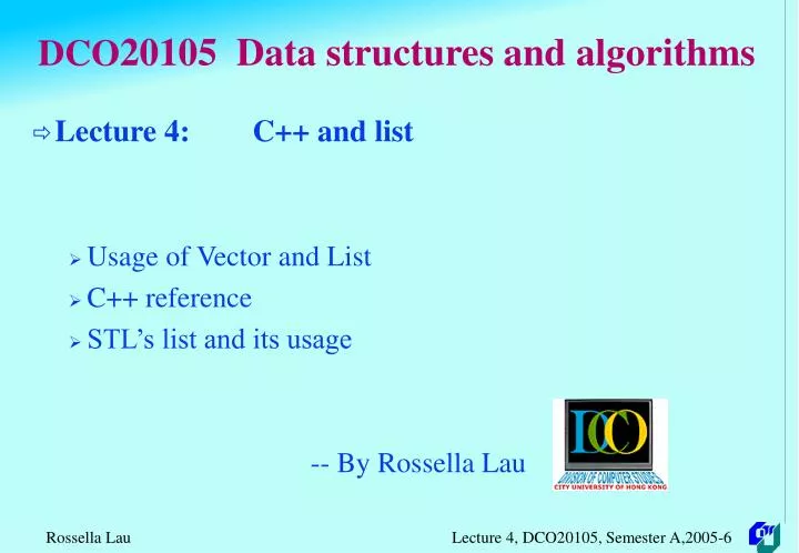 dco 20105 data structures and algorithms