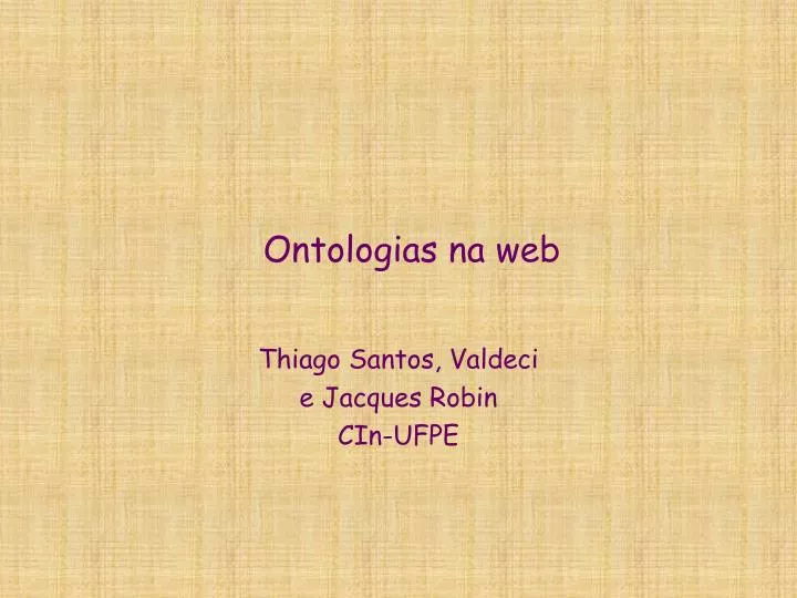 ontologias na web