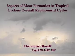 Aspects of Moat Formation in Tropical Cyclone Eyewall Replacement Cycles