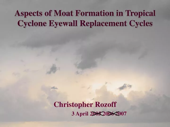 aspects of moat formation in tropical cyclone eyewall replacement cycles