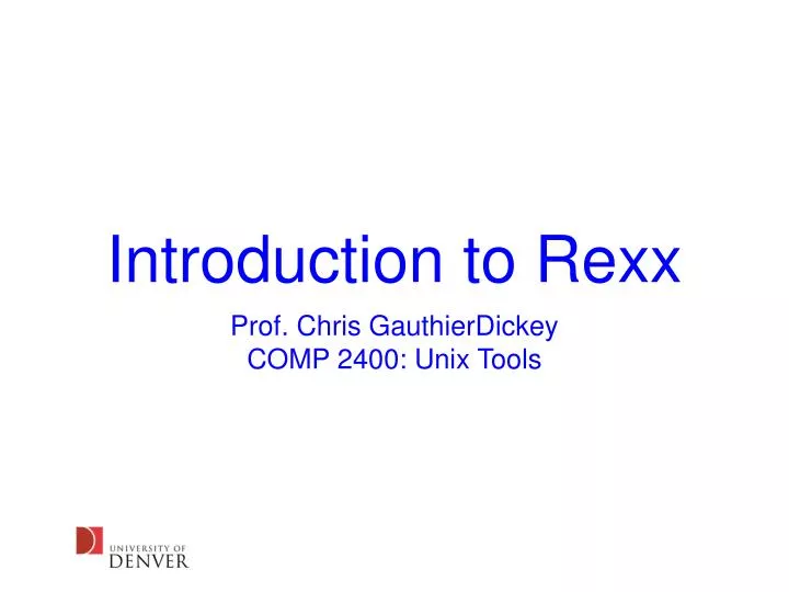 introduction to rexx